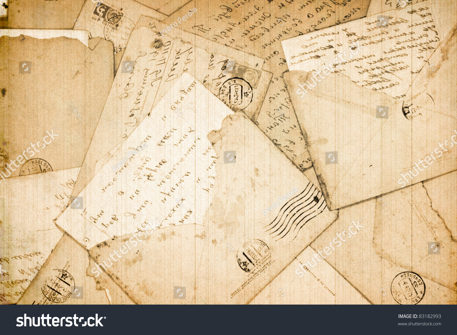 Фон для старого письма с конвертами