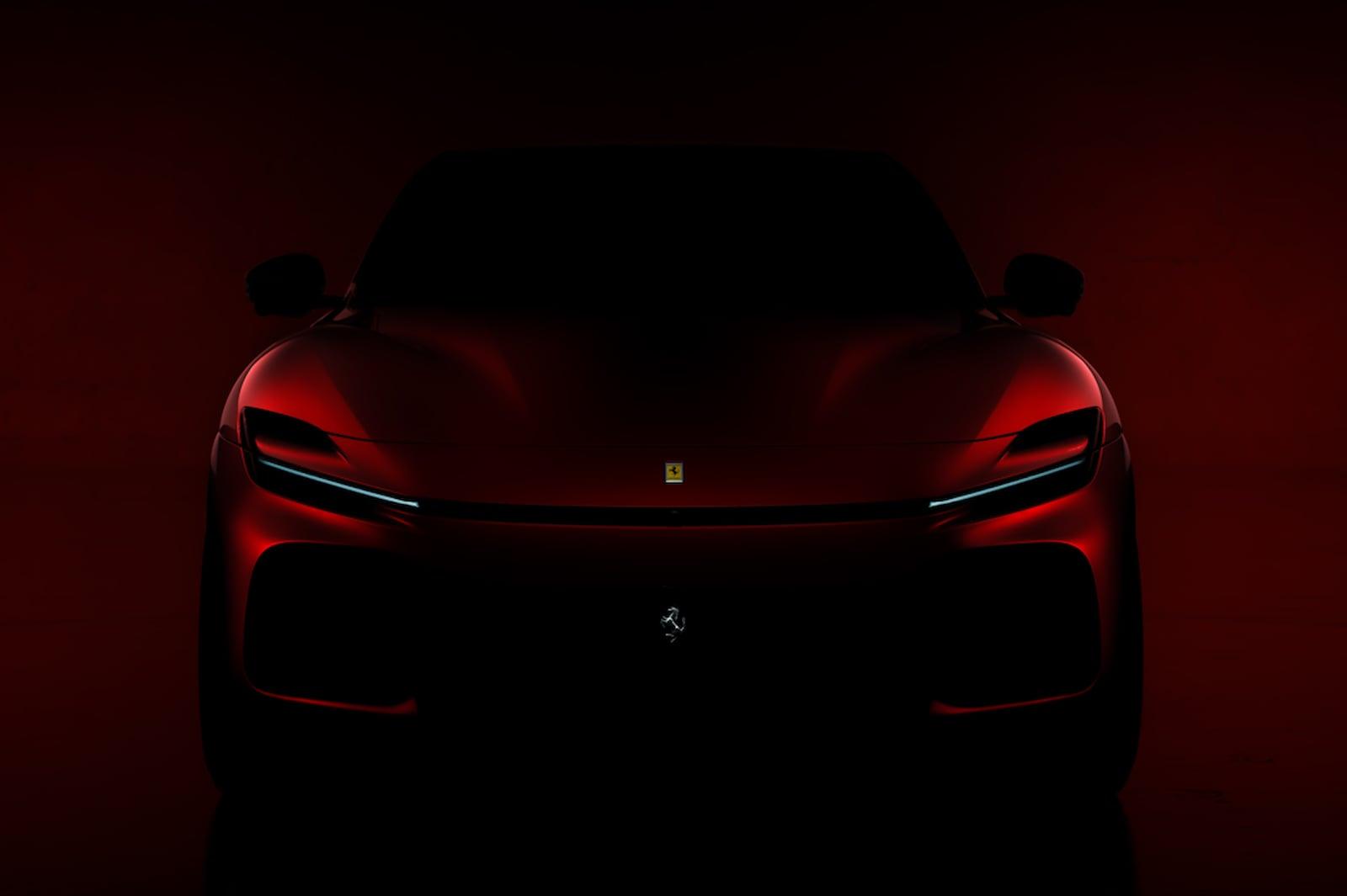 First Ever Ferrari Suv Officially Teased Carbuzz