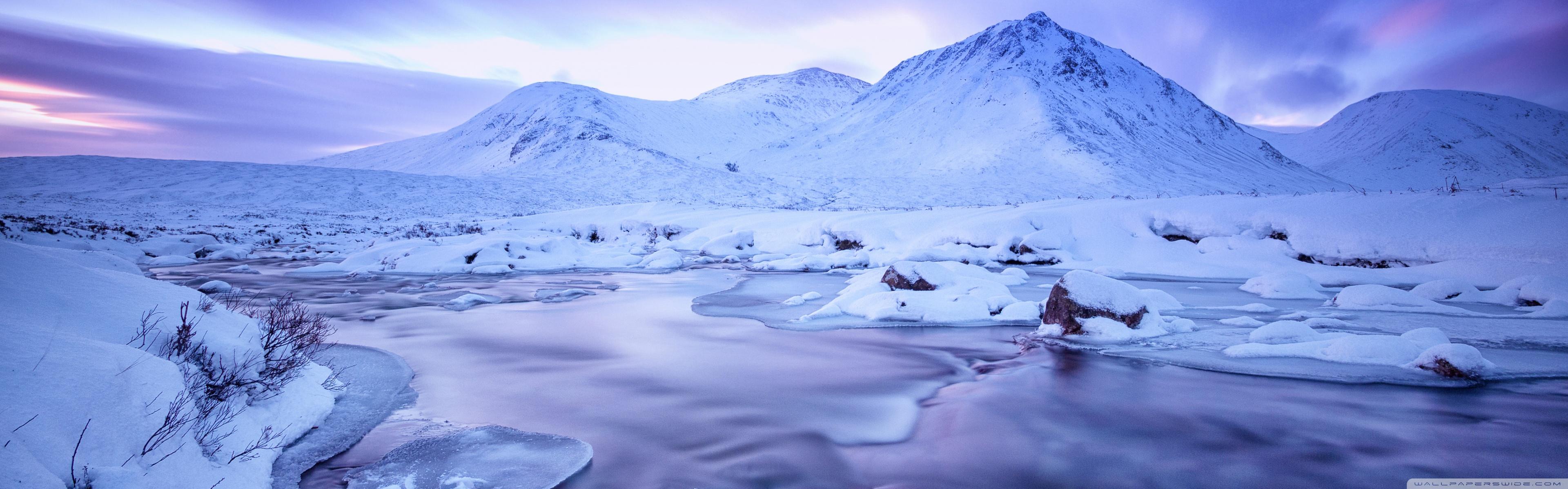 Scotland Highlands Winter Landscape Ultra HD Desktop Background