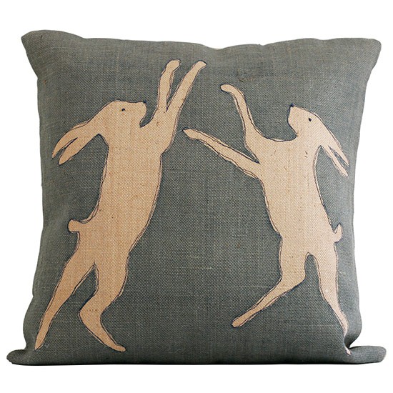Boxing Hares Cushion From Clare Loves Country Cushions Shopping