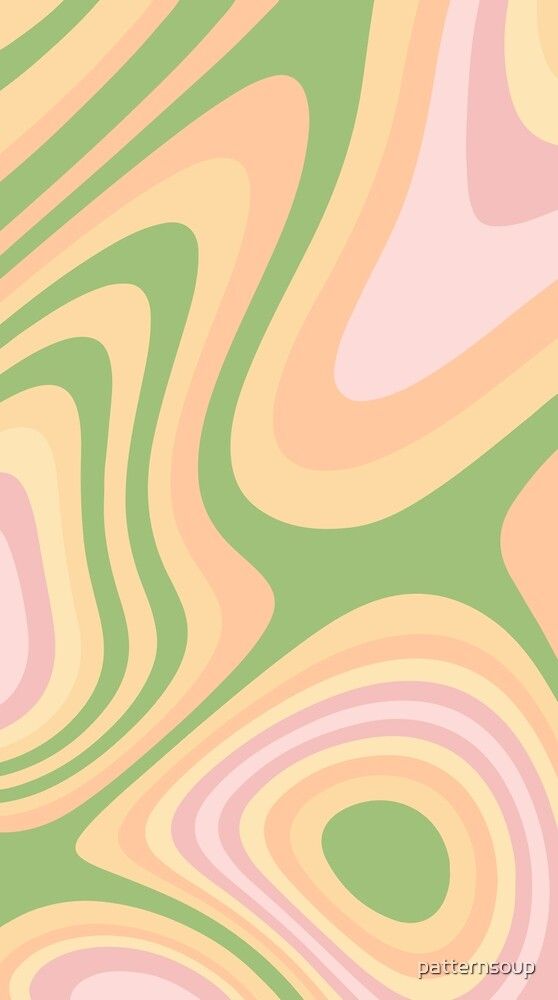 Green Pink And Peach Abstract Liquid Grooves By Patternsoup In
