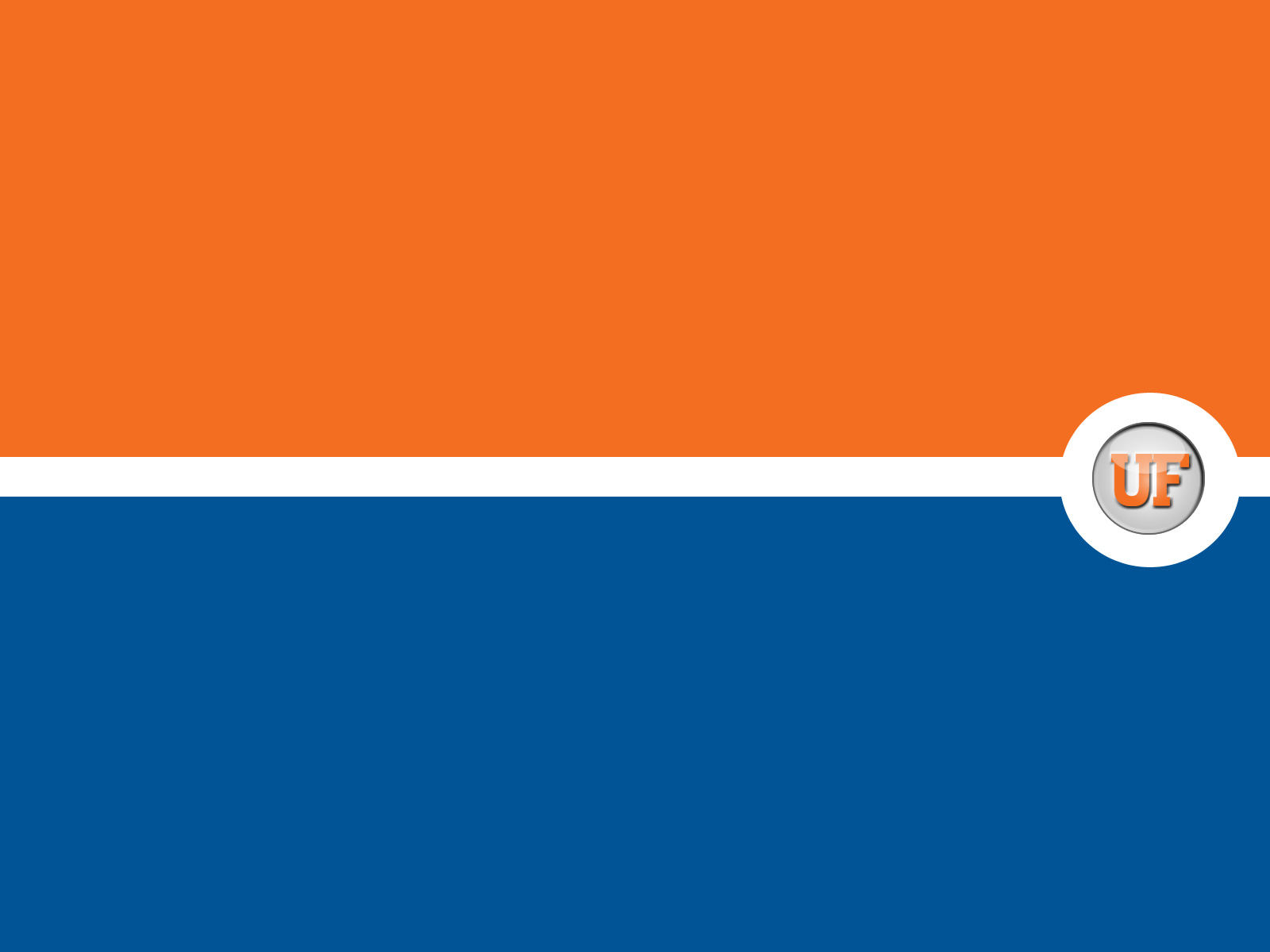 Orange Top And Blue Bottom Background White Stripe Uf Badge