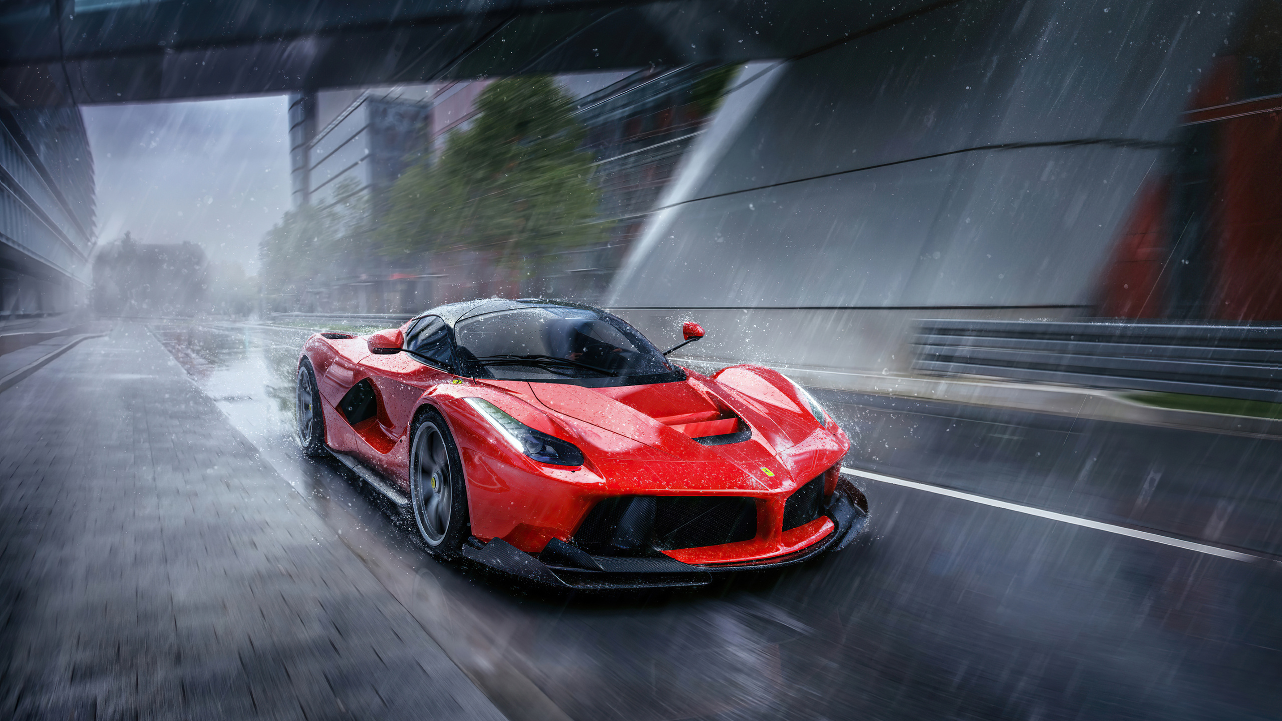 La Ferrari In Rain 4k 1440p Resolution HD Wallpaper