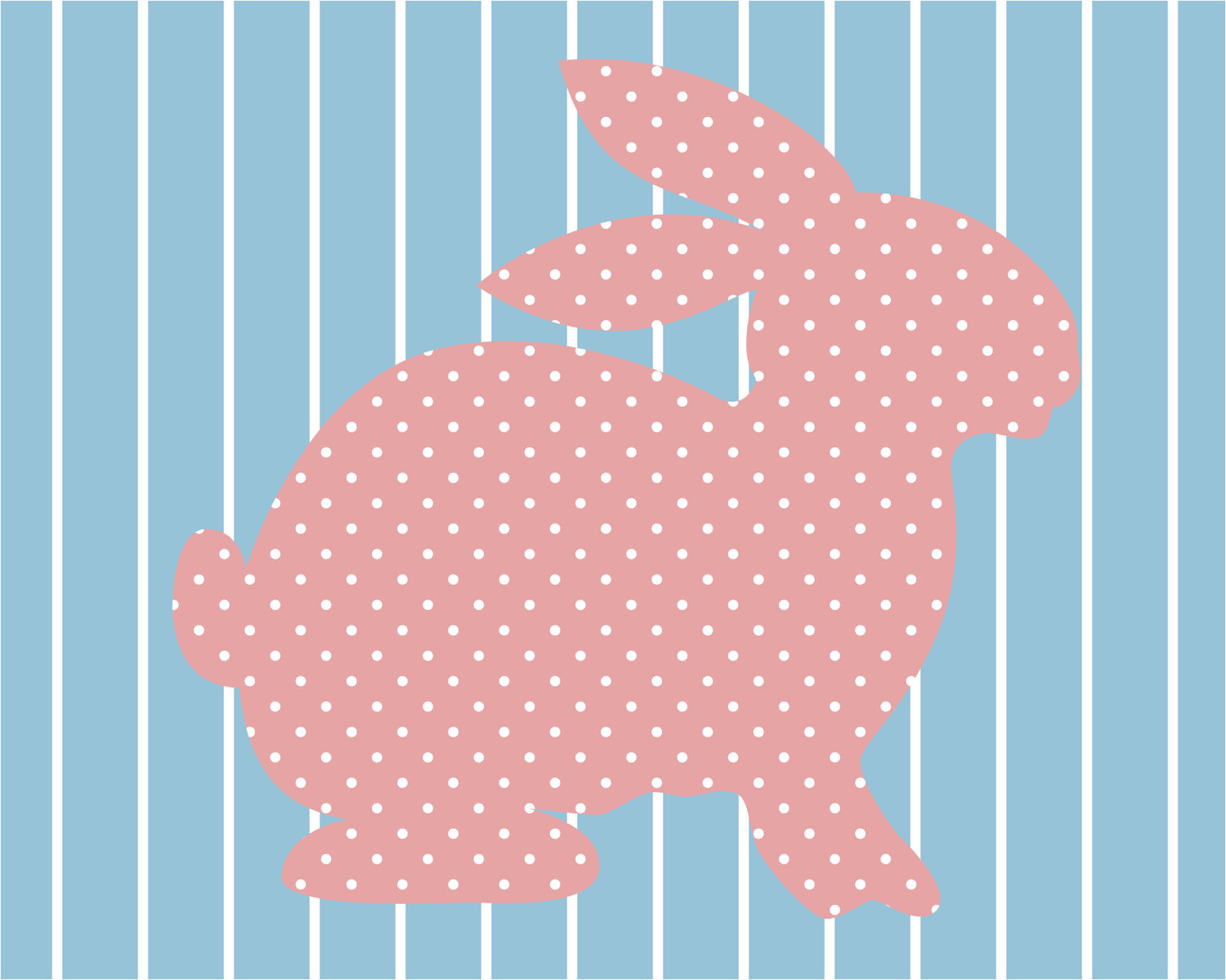 Full House Bunny Wallpaper Print By Paperdotdesigns On