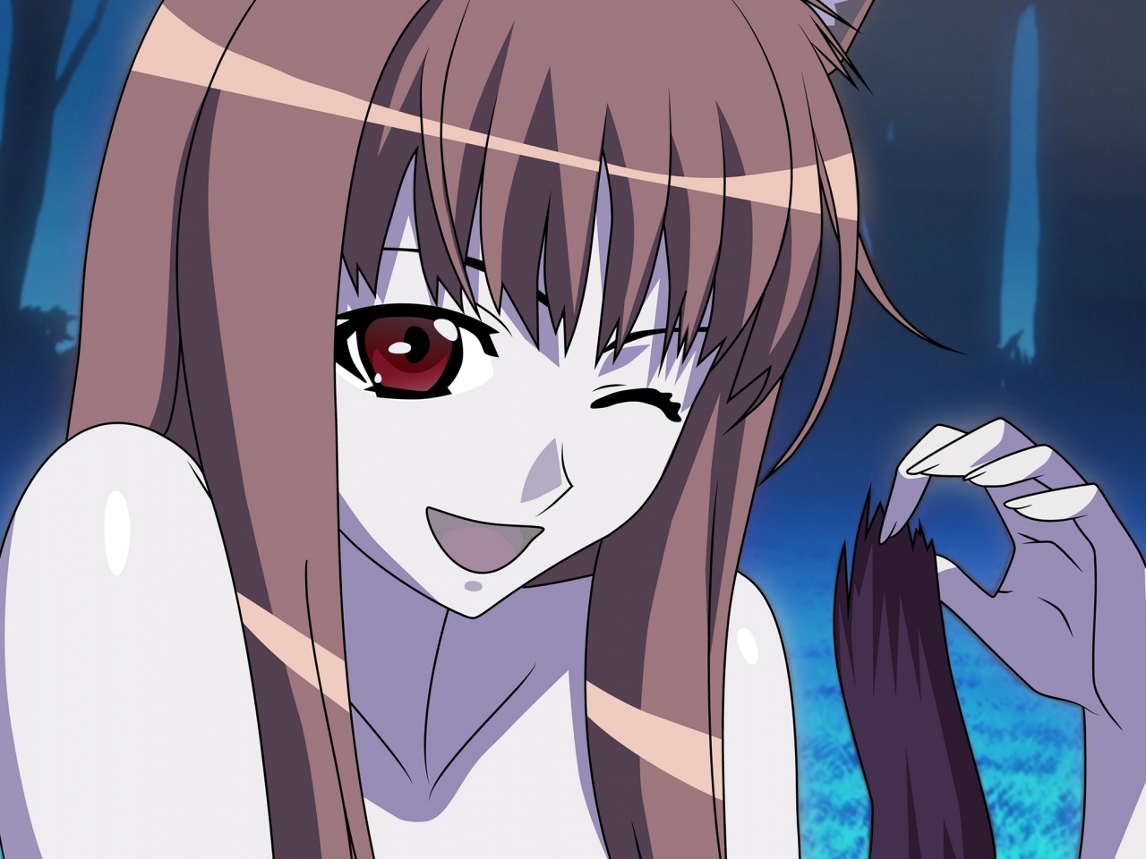 Girl Spice Wolf Brute Cute Smile Flirt Anime Cool