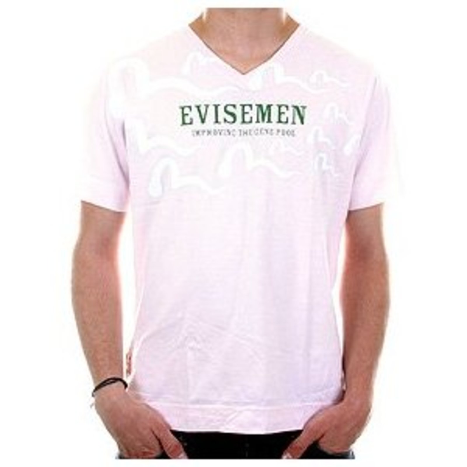 Pale Pink V Neck T Shirt From Evisu Buy Now At Togged