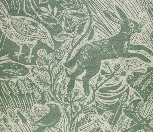 Harvest Hare Fabric A Wonderful Countryside Scene Of Hares Pheasants