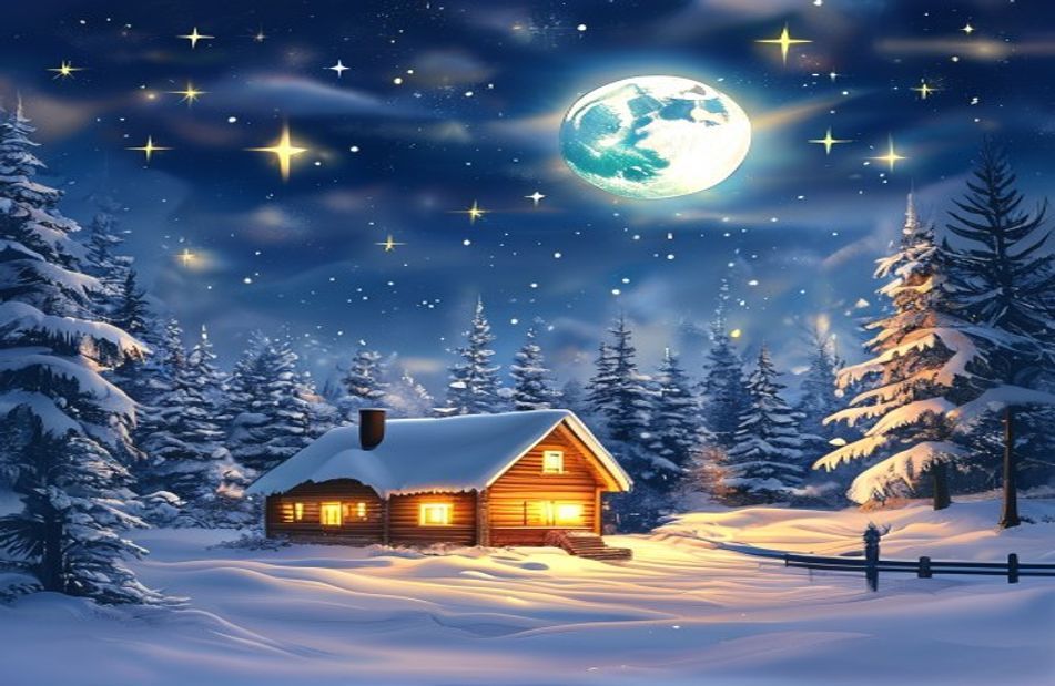 Winter Night Scenes Wallpaper