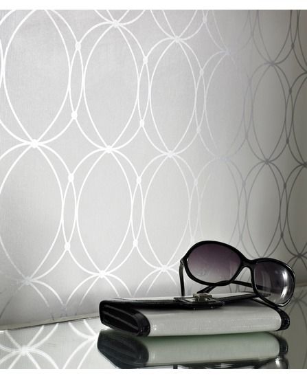 Darcy White Silver Wallpaper From Grahambrown