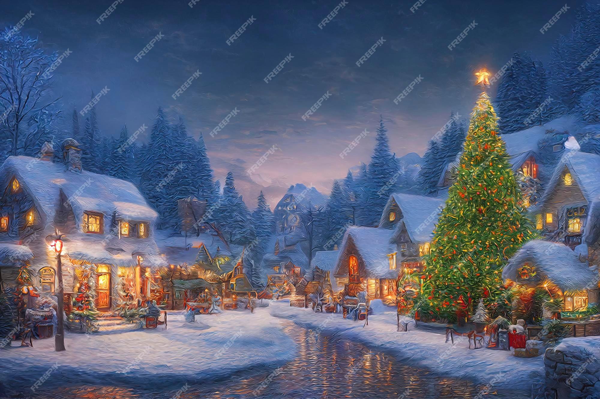 Premium Photo A Beautiful Outdoor Christmas Scene Illustration