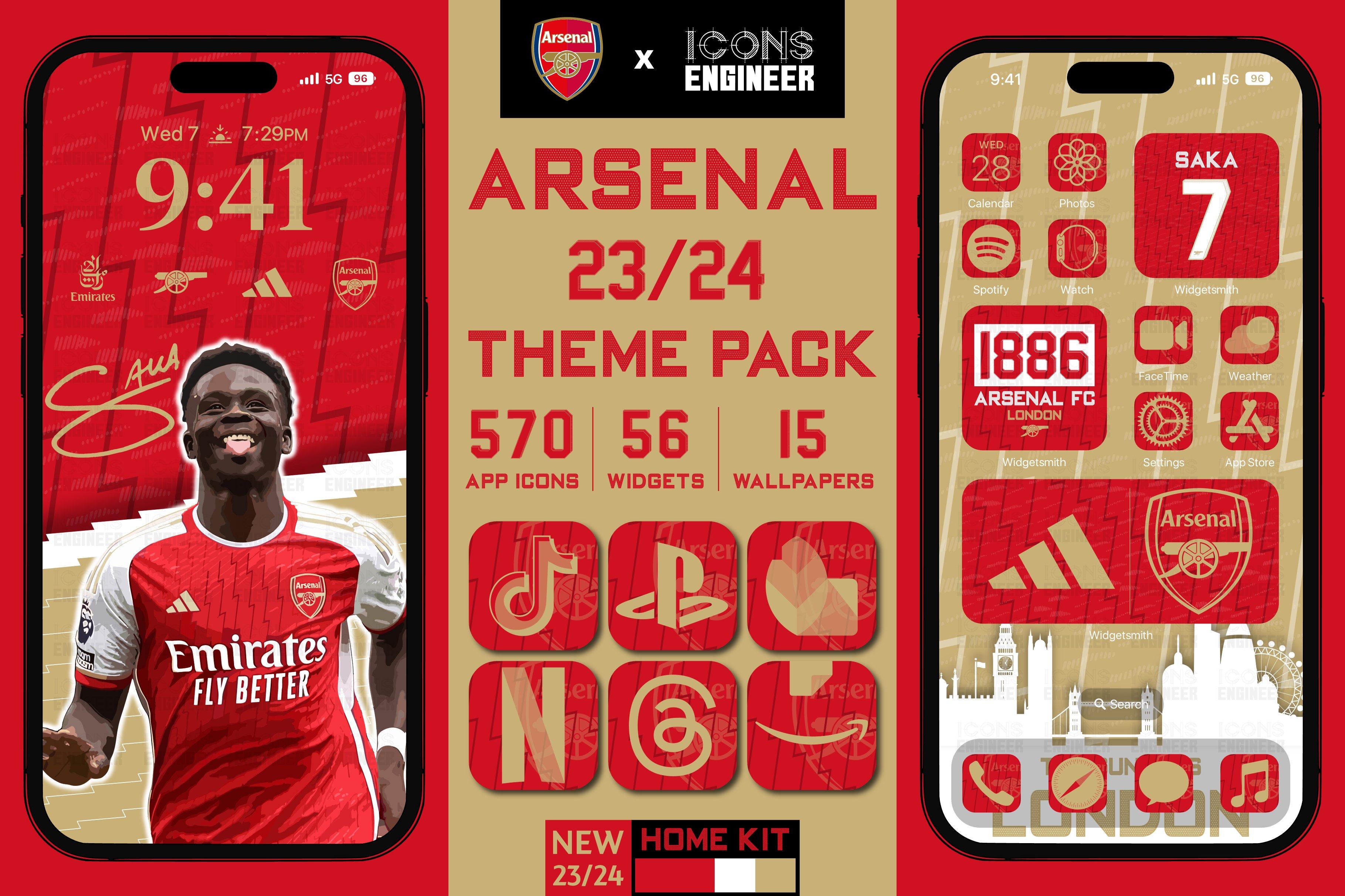 Arsenal Theme Pack Home Kit Icons Creative Market