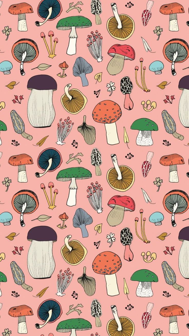 Pink Mushroom Surface Design Witchy Wallpaper Phone