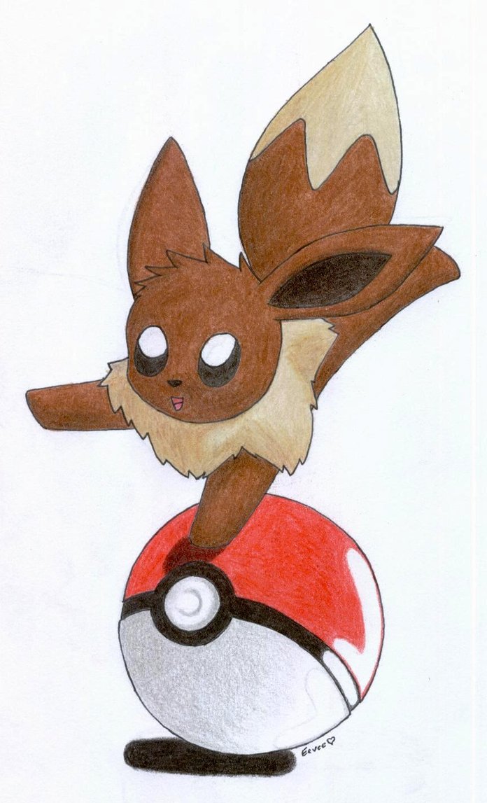Eevee And Pokeball By Togechu