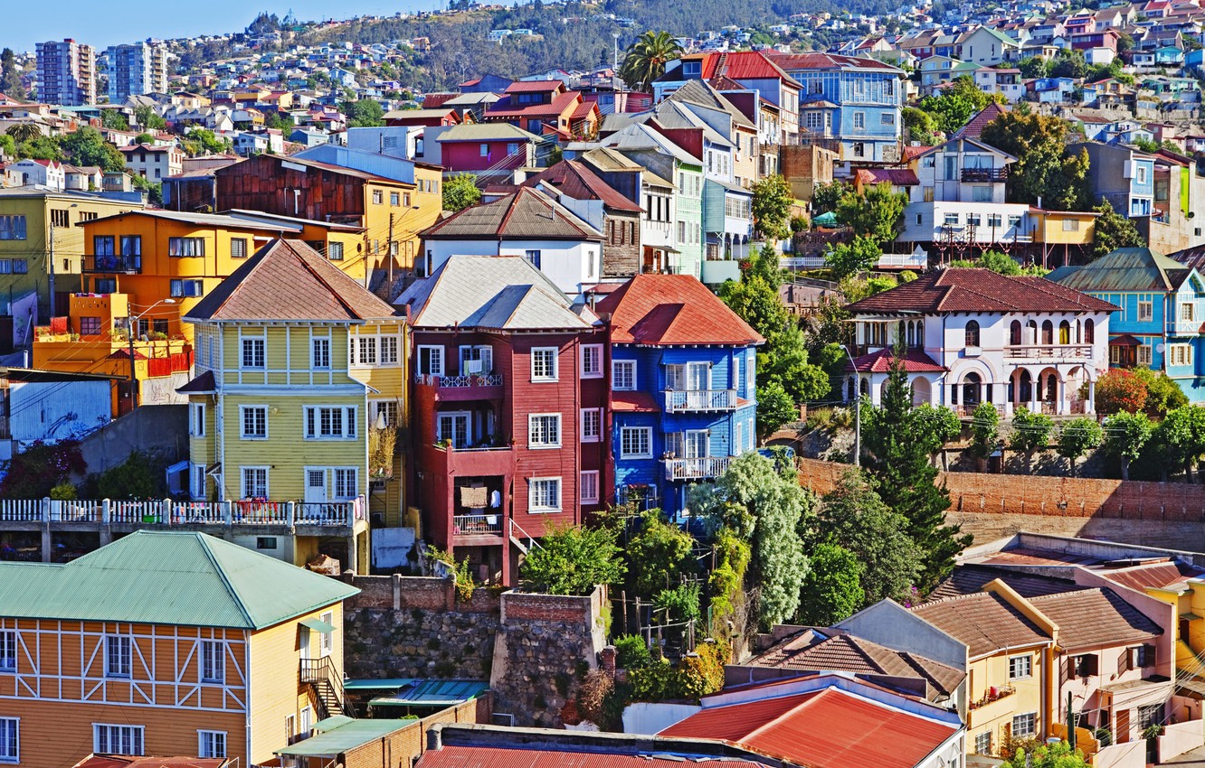 Wallpaper Chile Valparaiso Colorful Buildings Image For Desktop