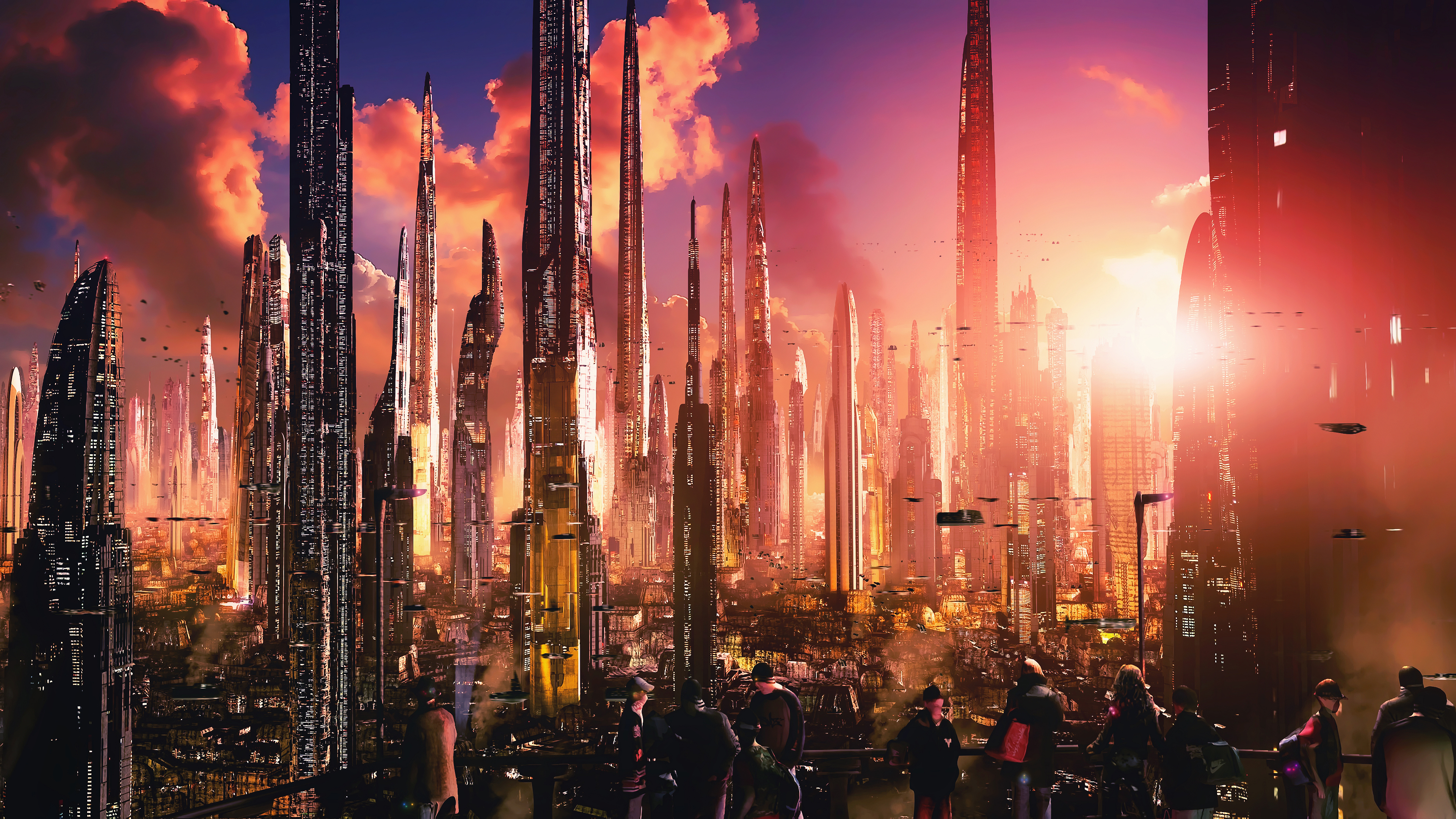 Futuristic City Tall Buildings Concept Art 4k Wallpaper