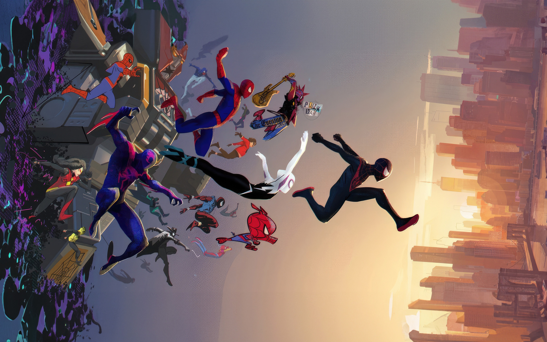 Swinging Through Dimensions Spider Man Across The Wallpaper