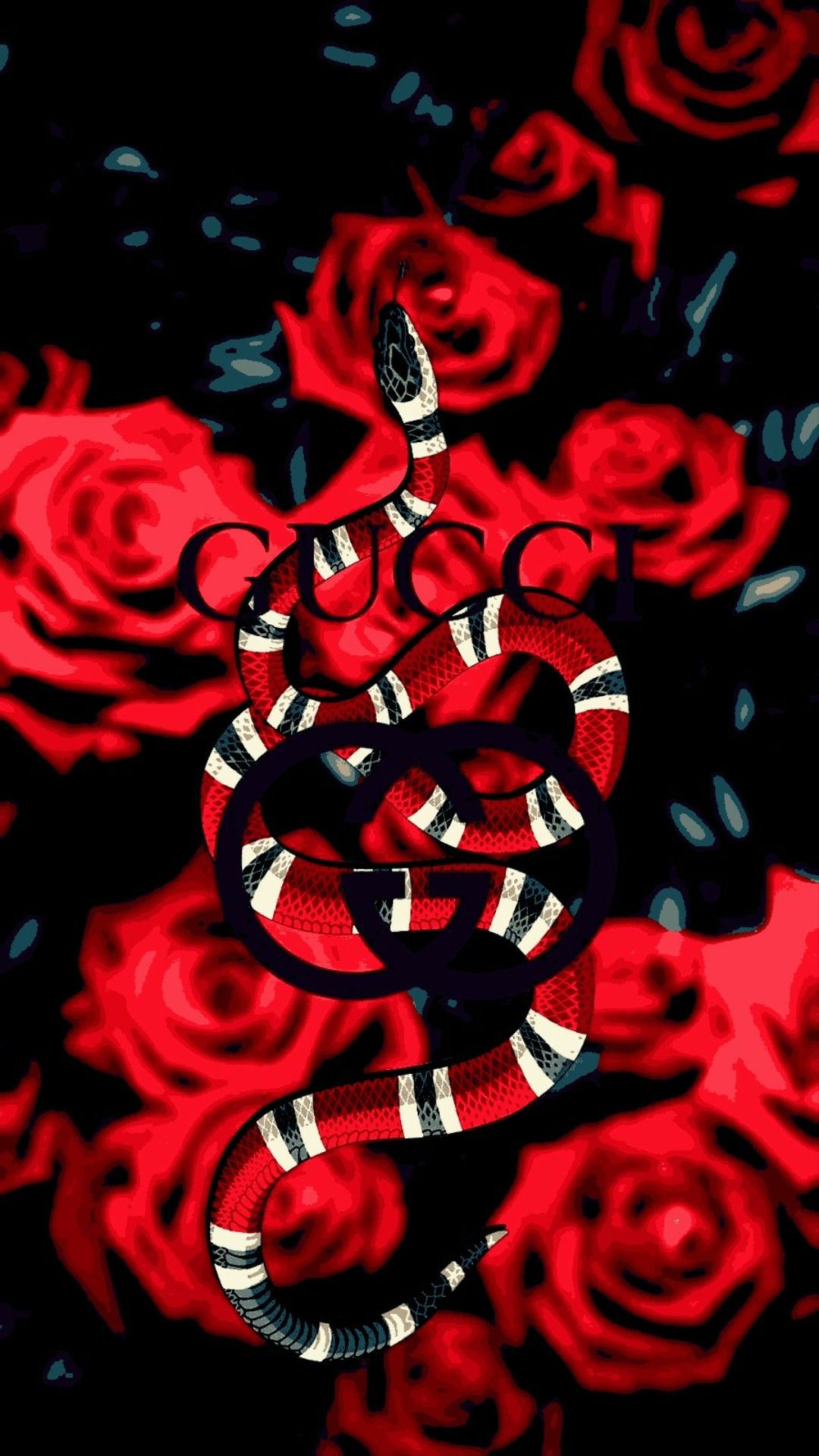 Roses Of Gucci Snake Wallpaper In iPhone