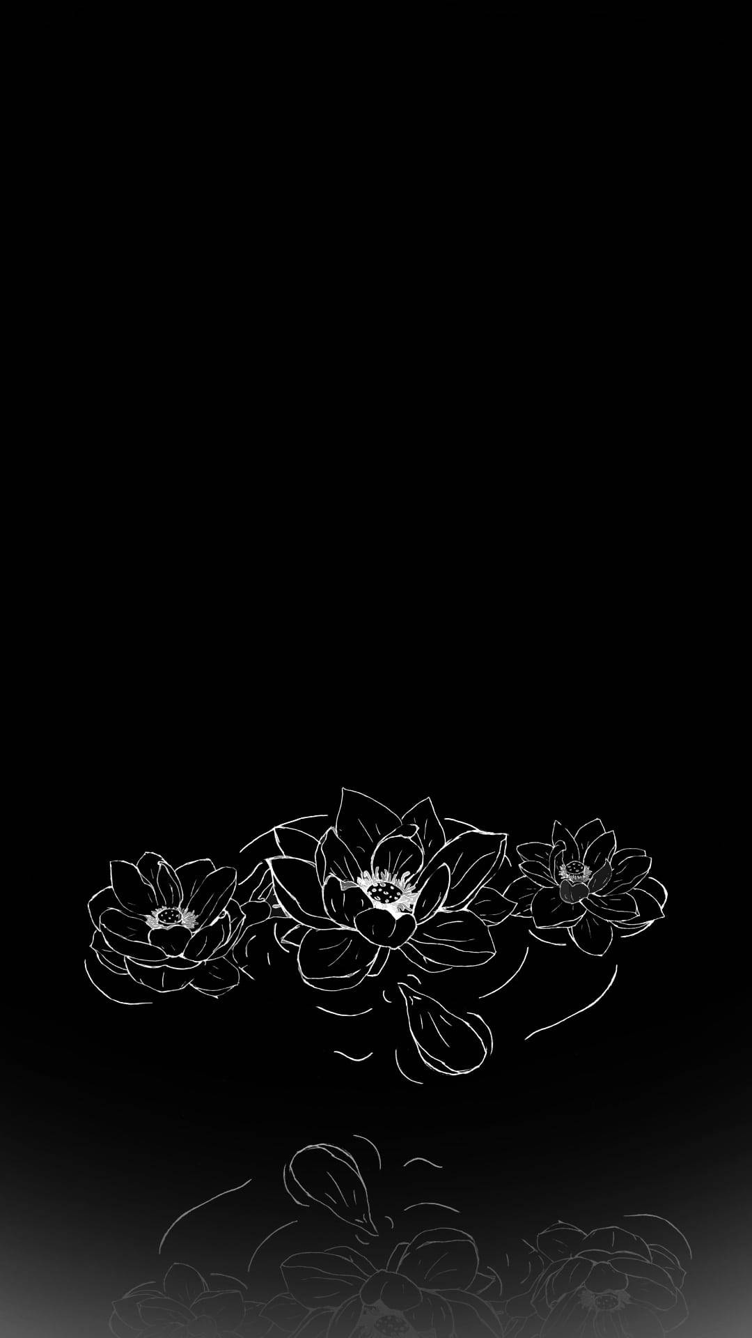 Black And White Flower Wallpaper