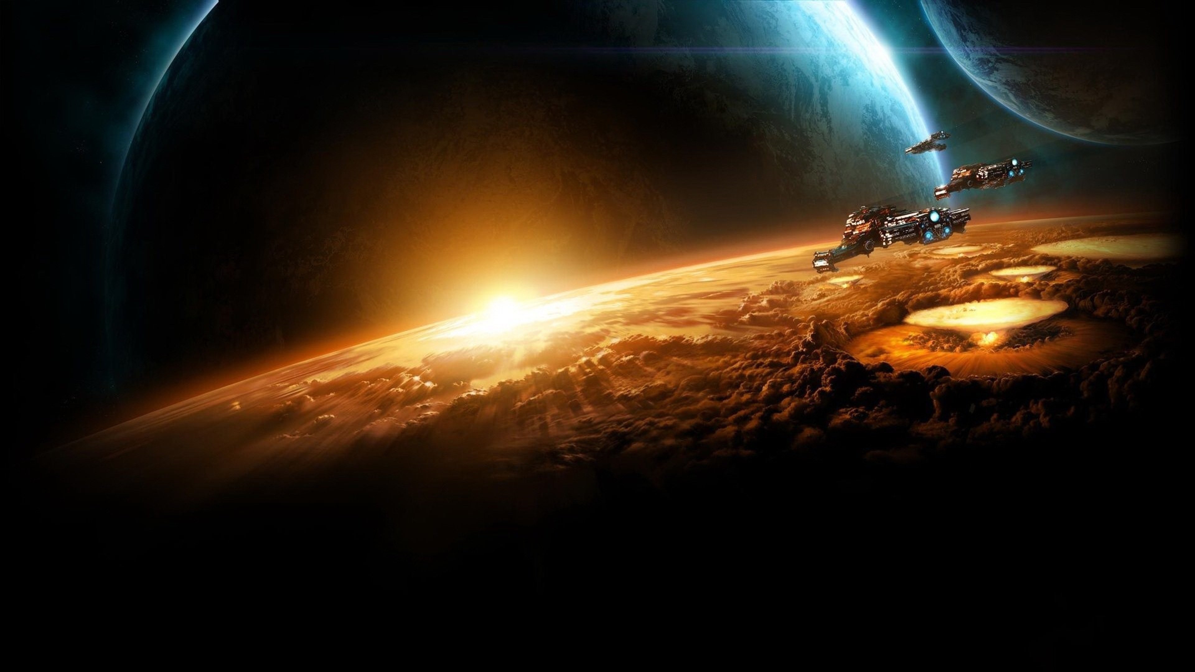 Starcraft Pla Sun Earth Space 4k Wallpaper