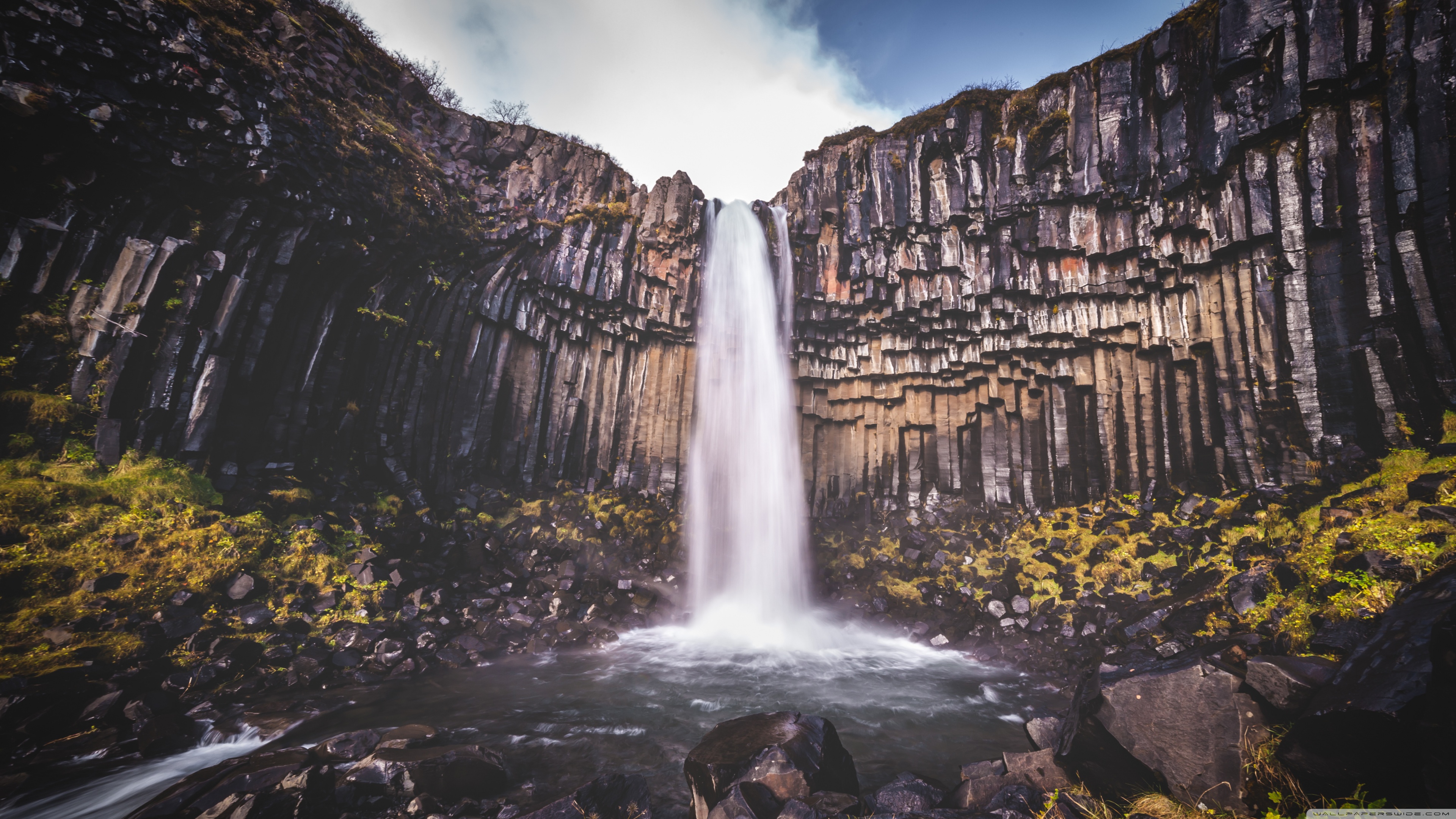 Svartifoss Waterfall Black Falls Iceland 4k HD Desktop