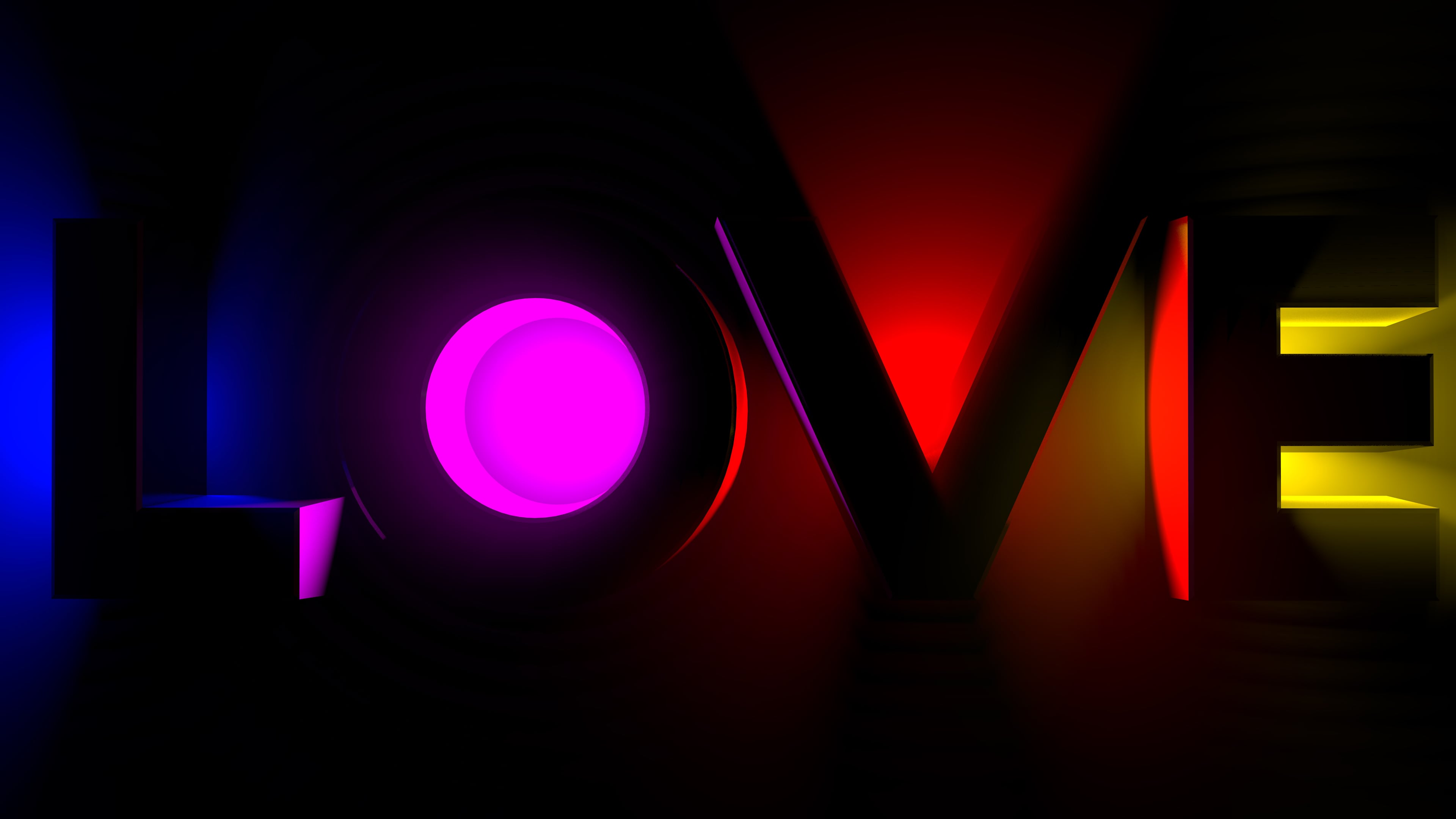 Neon Love 4k Background Wallpaper And Stock Photos