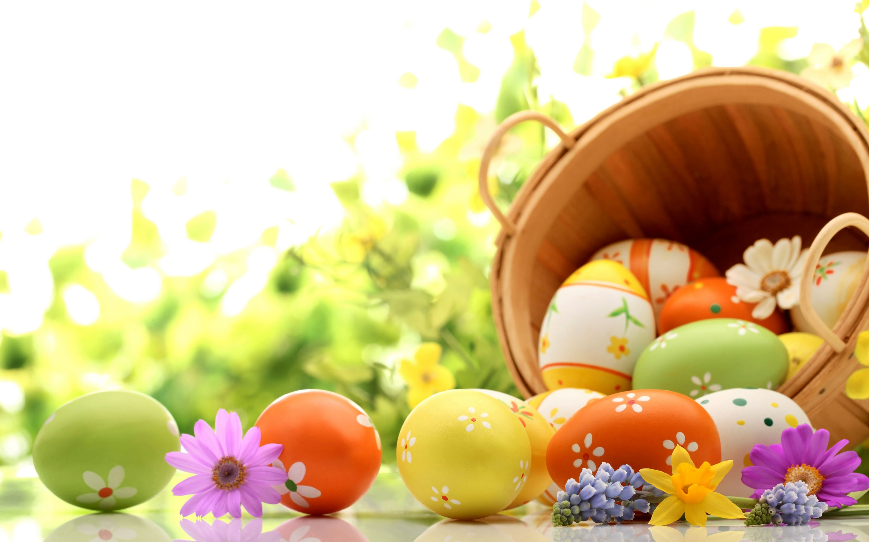 Easter eggs vector seamless pattern wallpaper background isolated • wall  stickers chick, egg, april | myloview.com