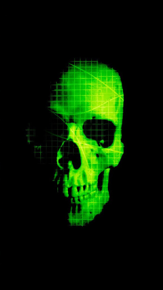 Green Skull iPhone Wallpaper Background And