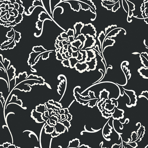 Allen Roth Dramatic Floral Outline Wallpaper