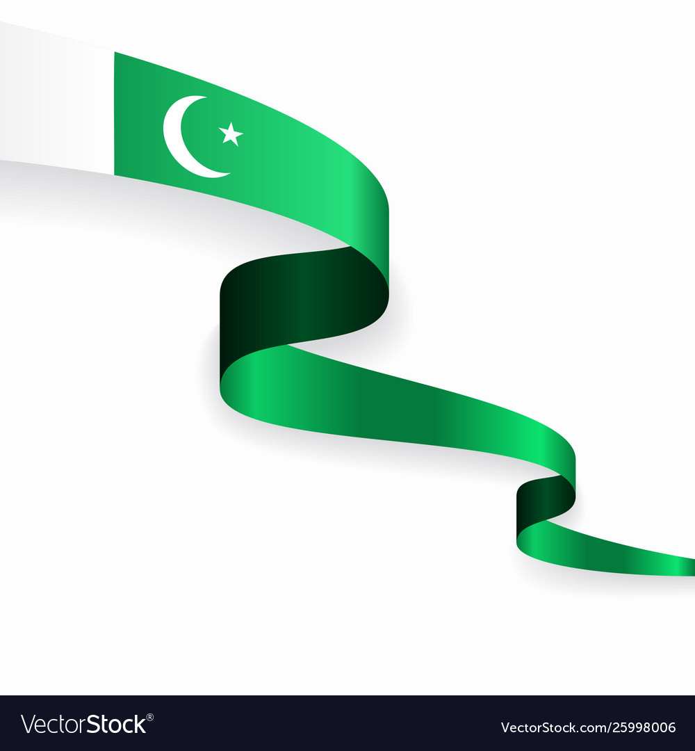 Pakistani Flag Wavy Abstract Background Royalty Vector