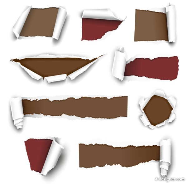 Tear Marks Cracks Fold Paper Vector Material