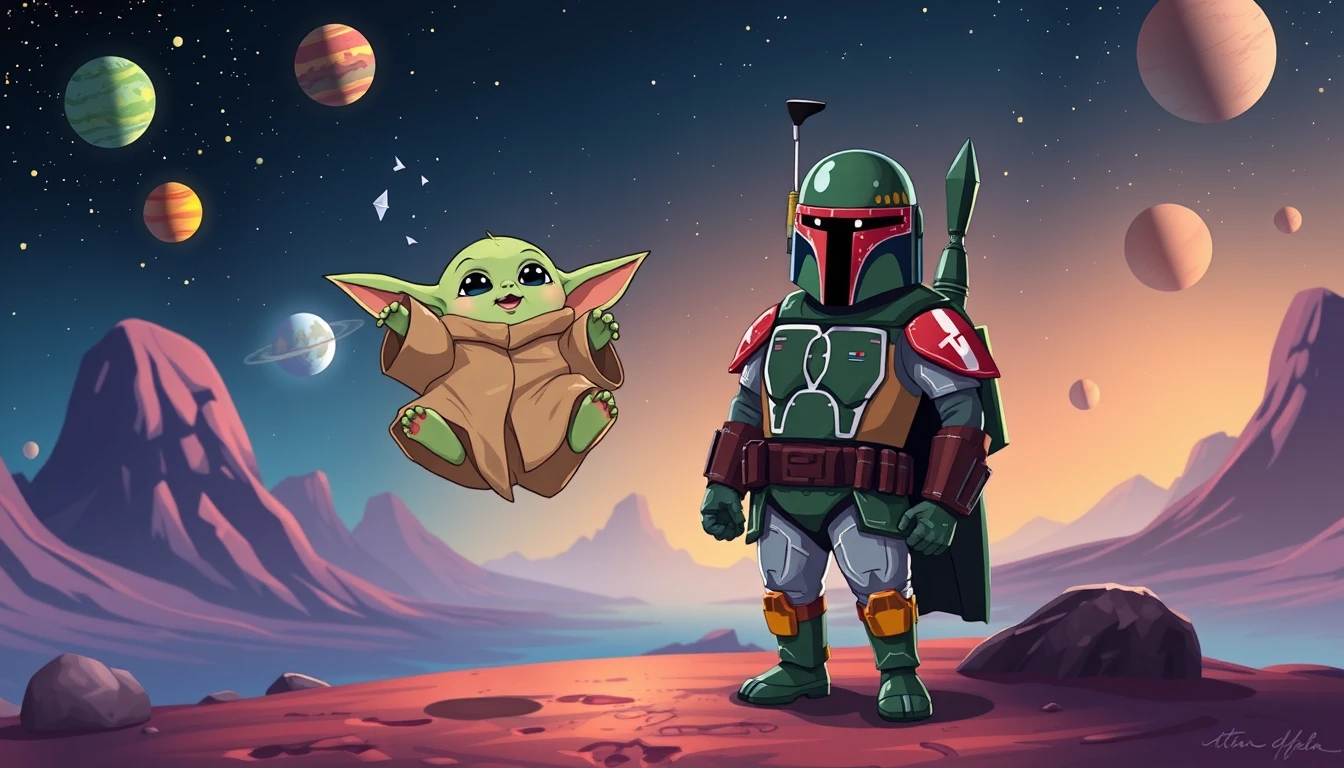Baby Yoda Boba Wallpaper