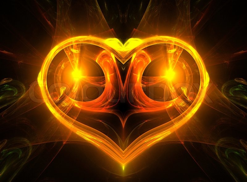 Glowing Yellow Heart Stock Photo Image Of