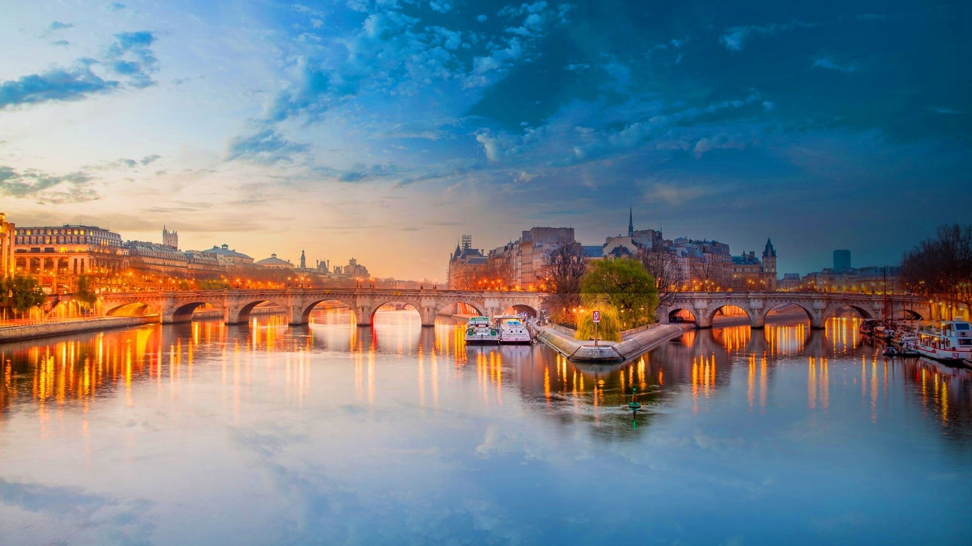 The River Seine Bridge Paris France Wallpaper