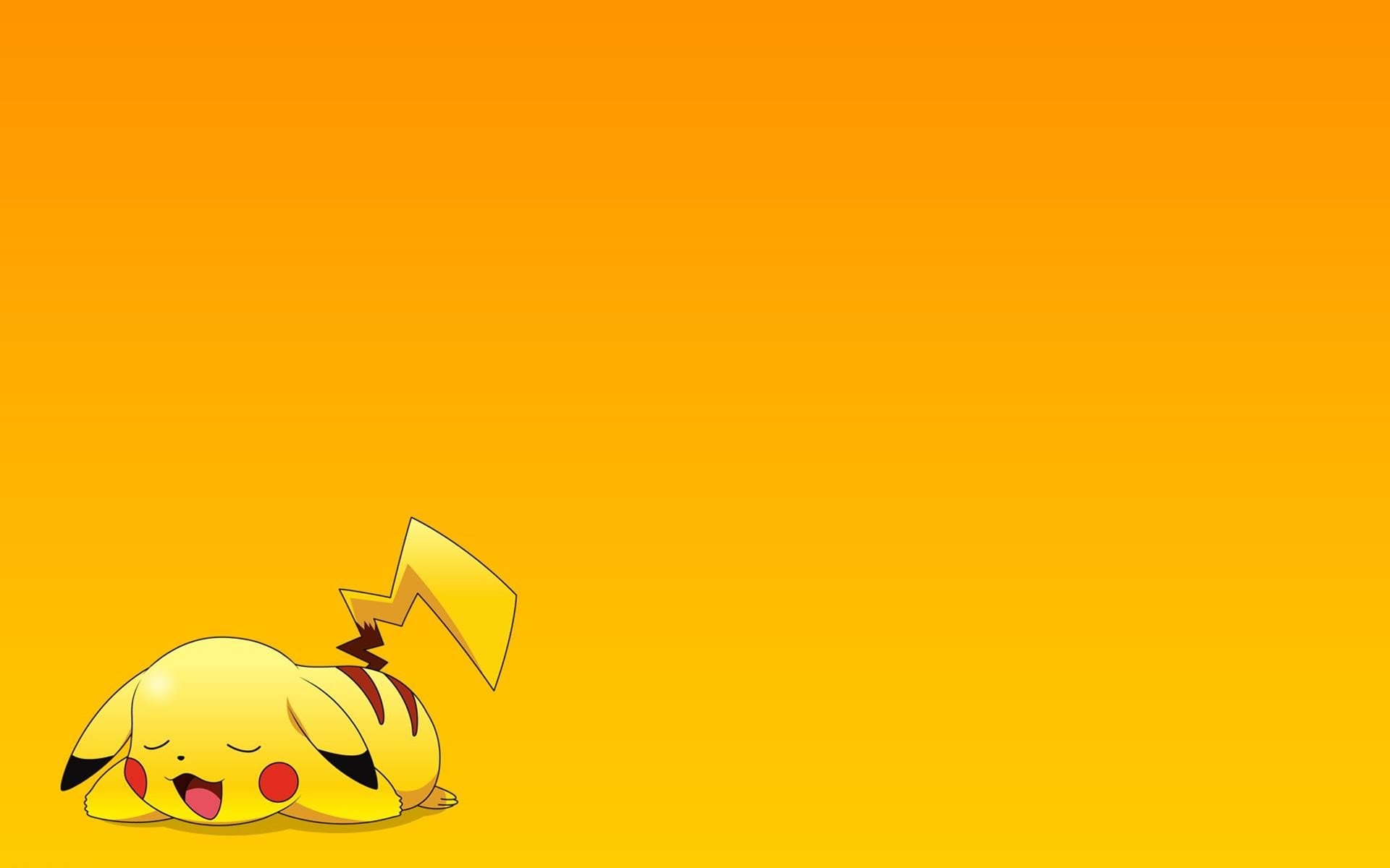 Pokemon Pikachu Yellow Background Anime Series Character