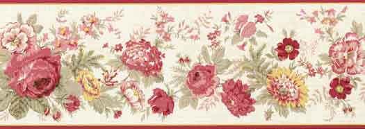 Rose Mixed Flower Wallpaper Border 5507100b