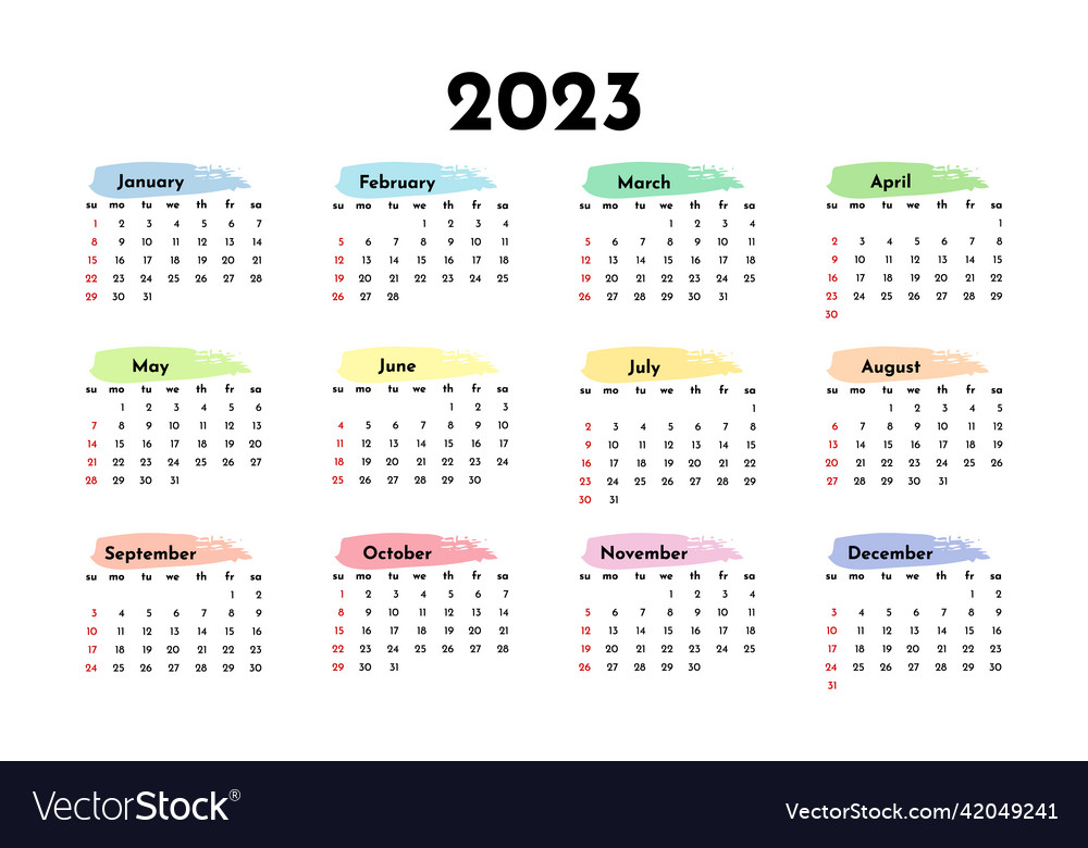 Calendar For Isolated On A White Background Vector Image