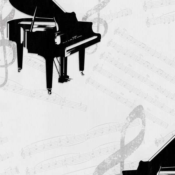Grand Piano and Musical Notes Wallpaper   Wallpaper Brokers Melbourne