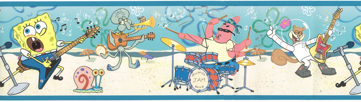 Spongebob Squarepants Jam Band Wall Paper Border Roll