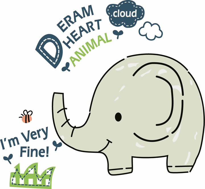 Cartoon Elephant Vector Graphic