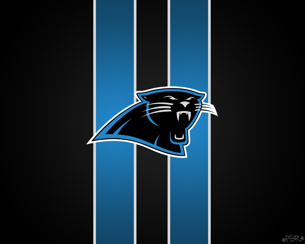Panthers Logo with Stripes on Black Background by pasar3 1280 x
