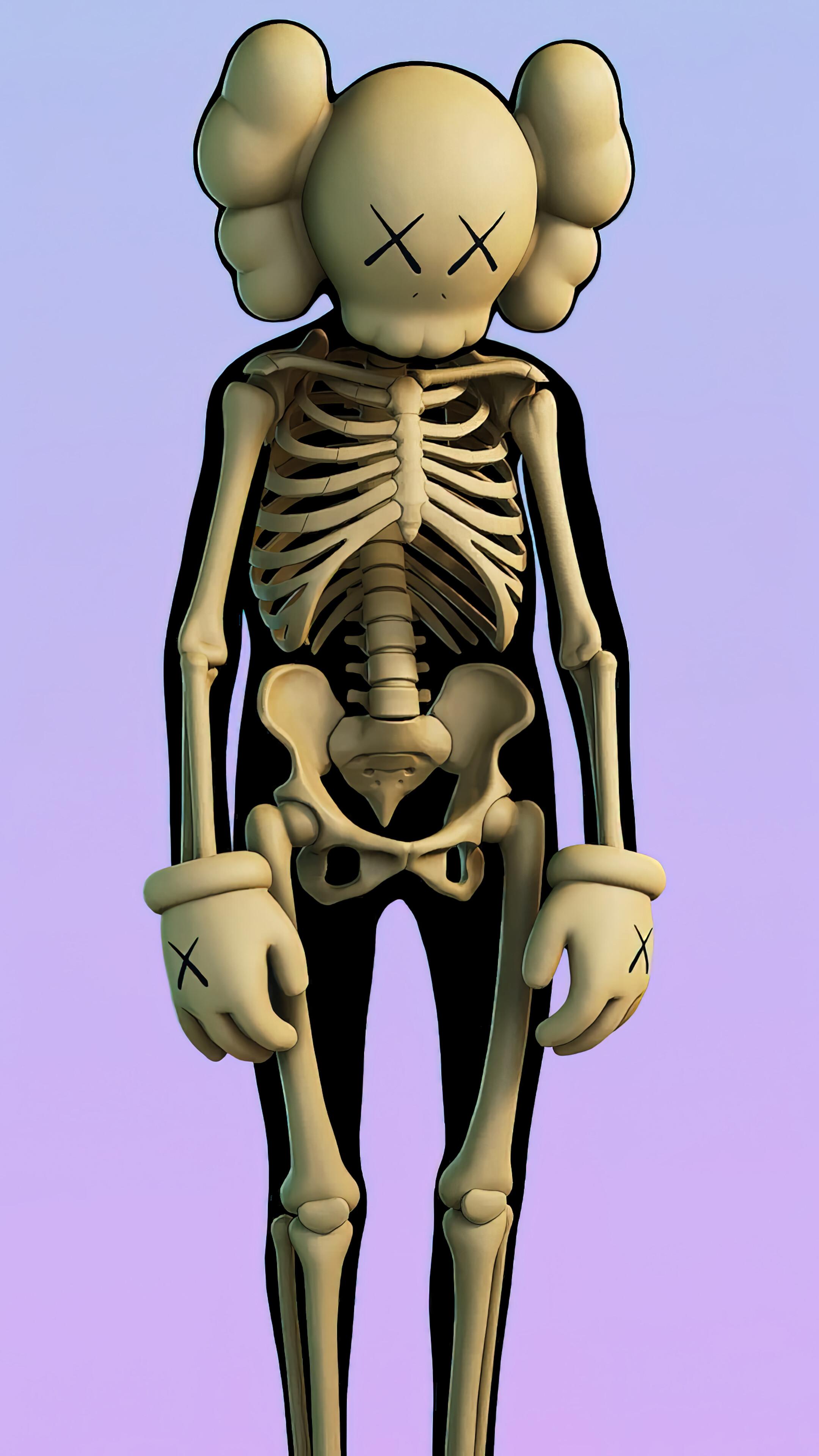 KAWS Skeleton Fortnite Skin Wallpaper iPhone Phone 4K 921e
