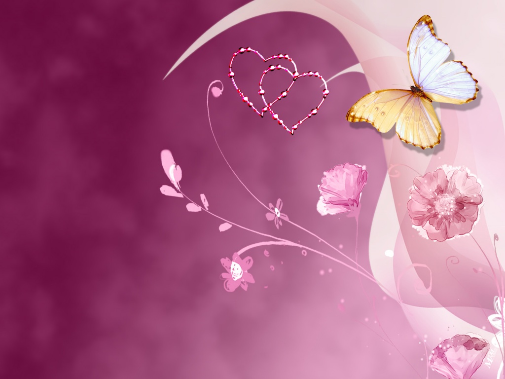Love Pink Butterfly Wallpaper Pc Android iPhone And iPad