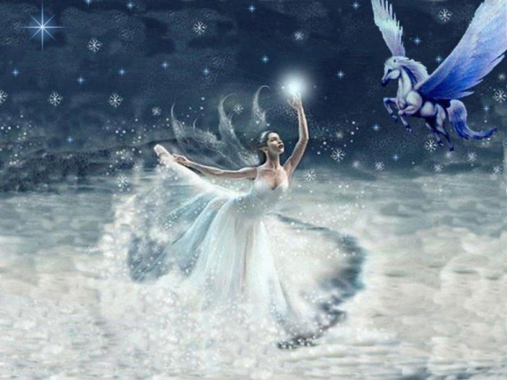 Flying On Sky Fairy Background Wallpaper