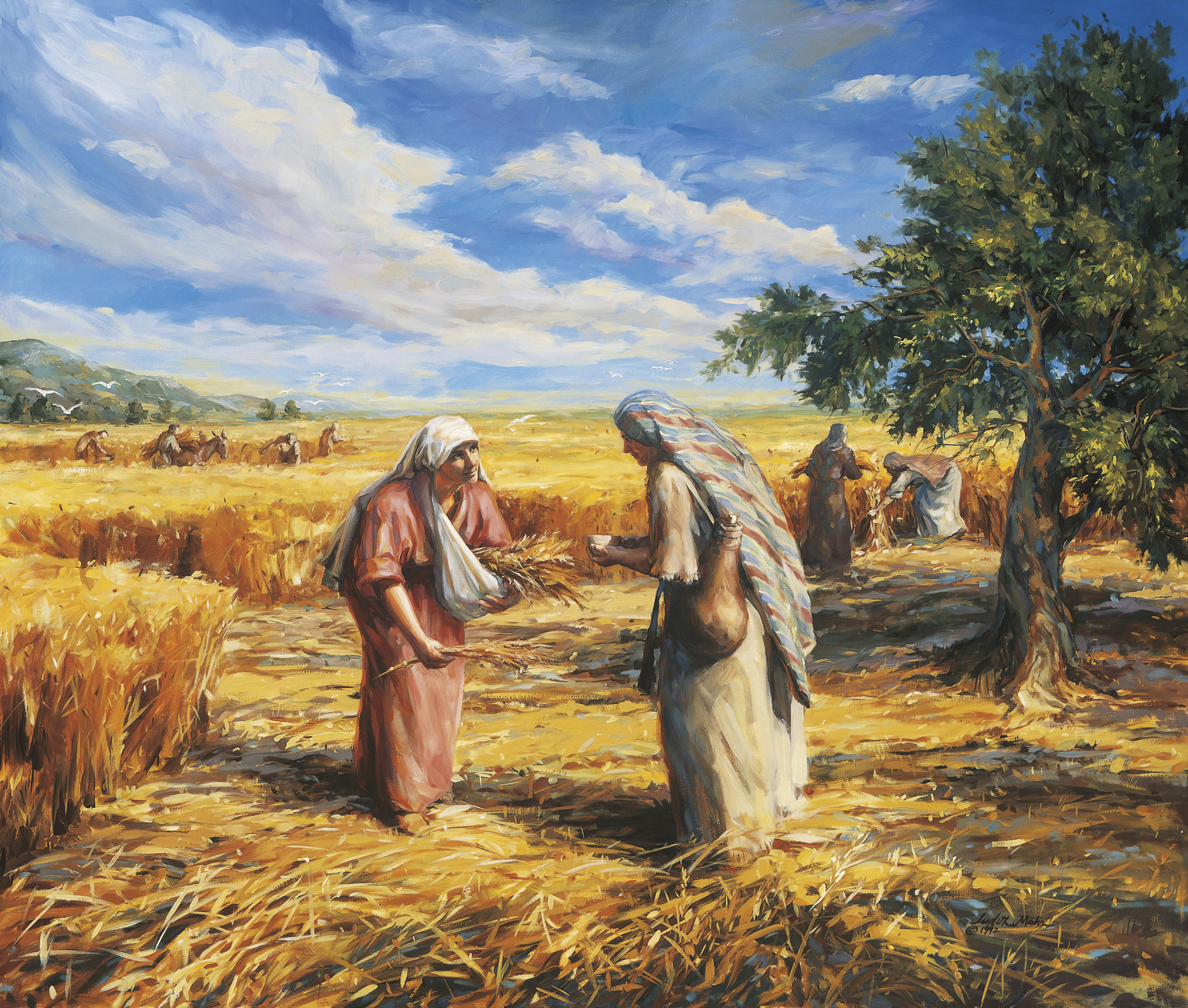 Ruth Gleaning In The Fields And Naomi