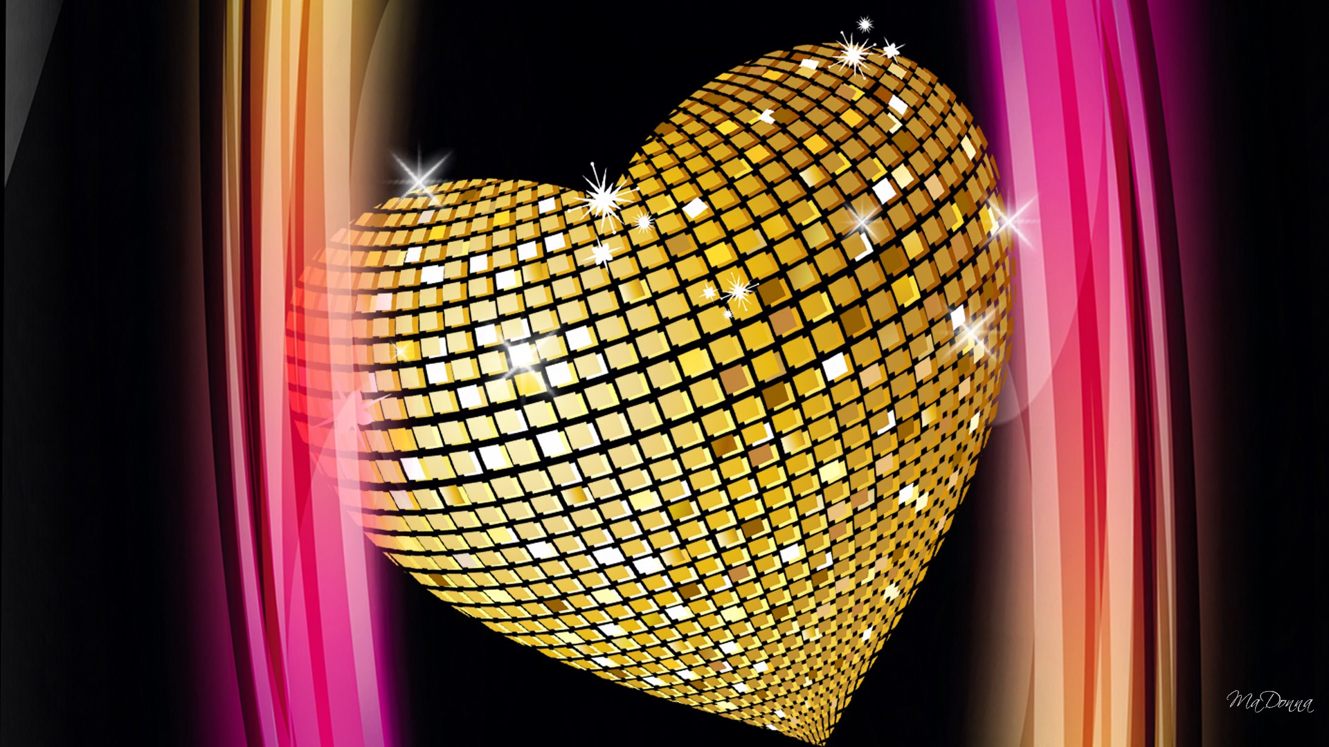 Free Vector  Beautiful golden hearts on sparkles background