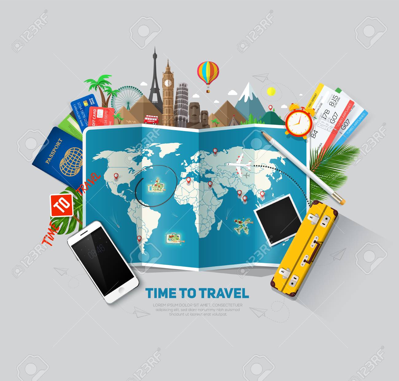 Travel And Tourism Background Concept Ready For Summer