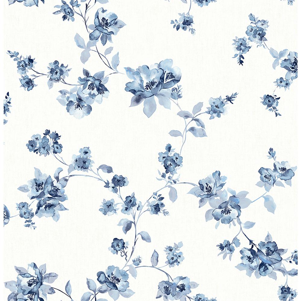 Chesapeake Sq Ft Cyrus Blue Floral Wallpaper