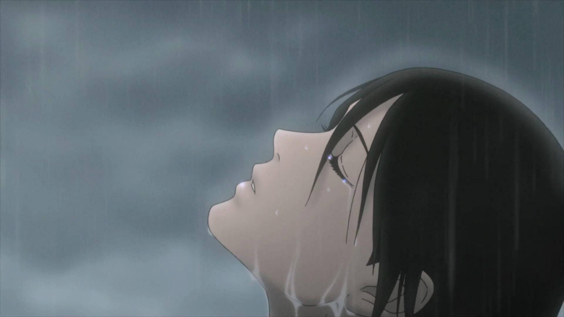 Anime Girl Sad Alone Side Raining Wallpaper