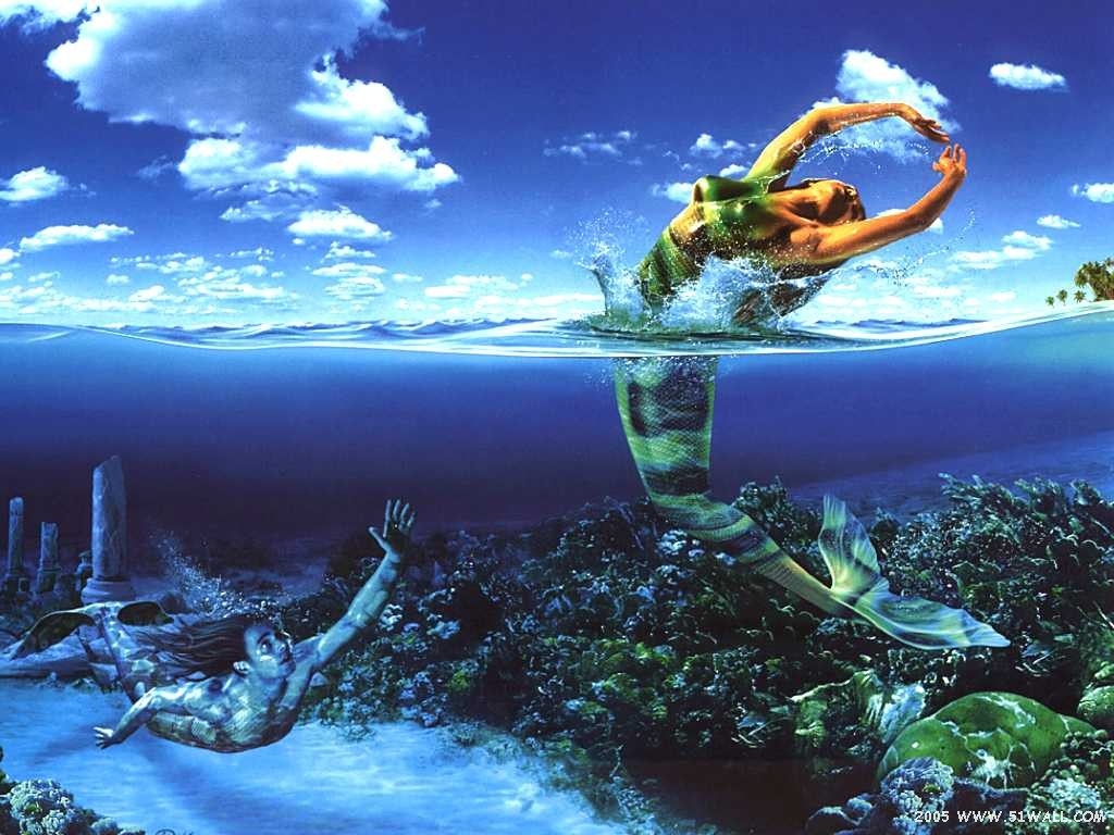 Fantasy Blue Mermaid Desktop Wallpaper Pictures To