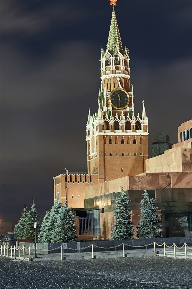 Moscow at night city Red Square lights Russia 640x1136 iPhone 640x960